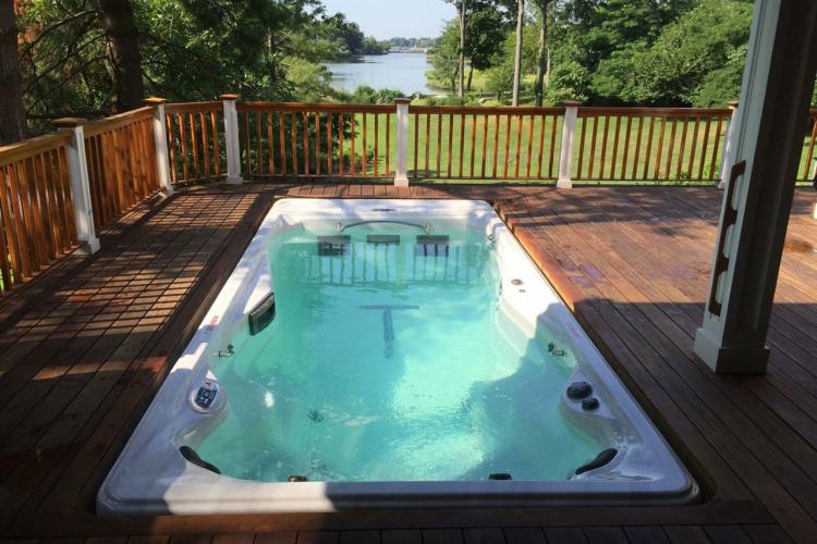 Swim Spa install on lake property